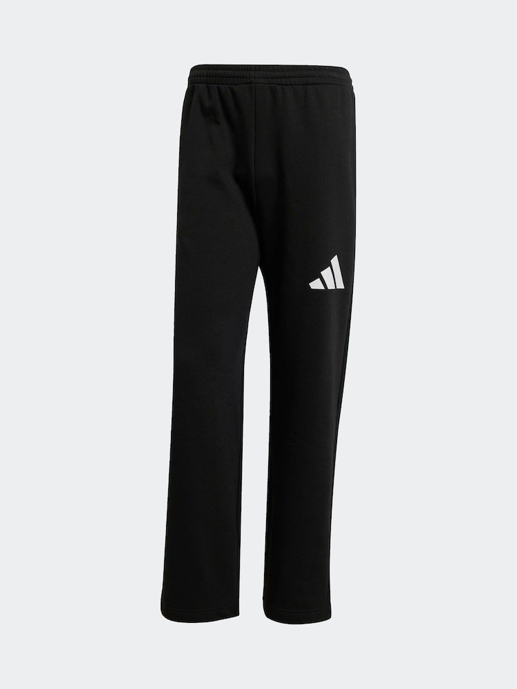 adidas Black Essentials Wide Leg 3 Bar Logo Joggers - Image 5 of 5