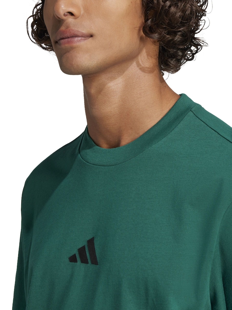 adidas Green Dark Small Essentials Logo Single Jersey T-Shirt - Image 5 of 7