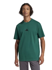 adidas Green Essentials Small Logo Single 100% Cotton Jersey T-Shirt - Image 6 of 7