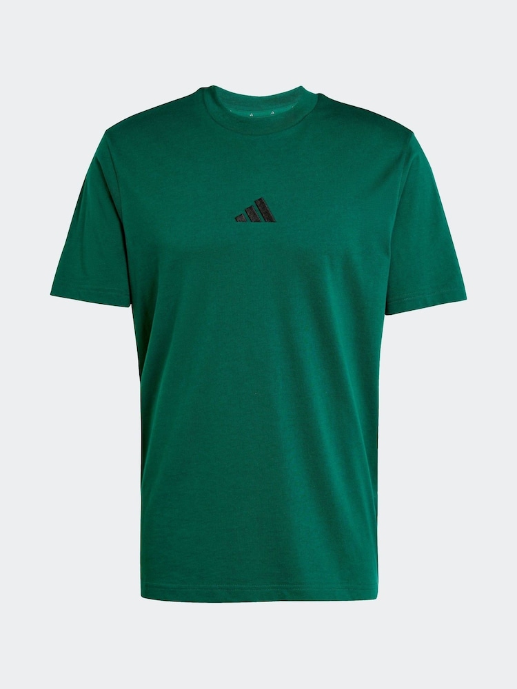 adidas Green Essentials Small Logo Single 100% Cotton Jersey T-Shirt - Image 7 of 7