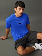 adidas Blue Essentials Small Logo Single 100% Cotton Jersey T-Shirt - Image 1 of 6