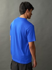 adidas Blue Essentials Small Logo Single 100% Cotton Jersey T-Shirt - Image 3 of 6