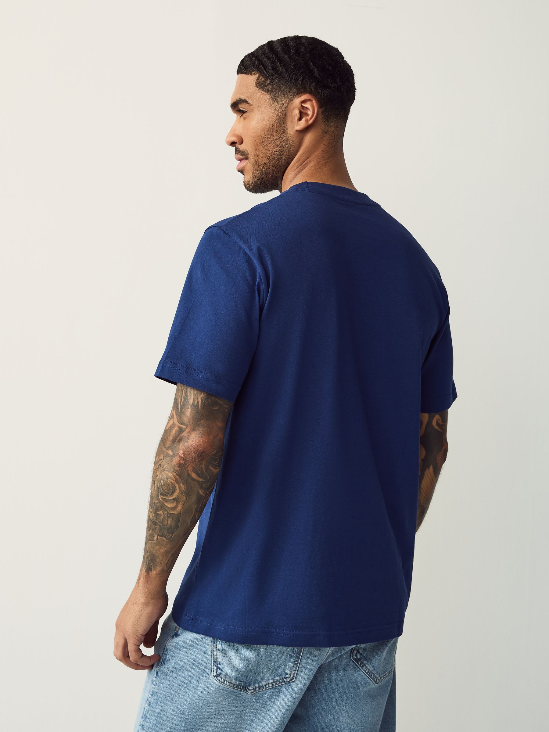 Buy adidas Navy Essentials Small Logo Single Jersey T-Shirt from