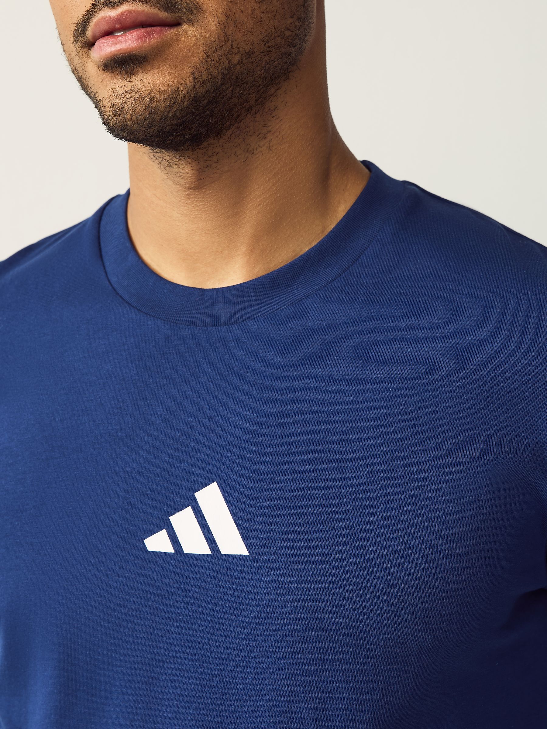 Buy adidas Navy Essentials Small Logo Single Jersey T-Shirt from