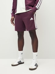 adidas Red Essential 3-Stripes French Terry Shorts - Image 1 of 5