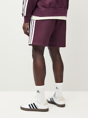 adidas Red Essential 3-Stripes French Terry Shorts - Image 3 of 5