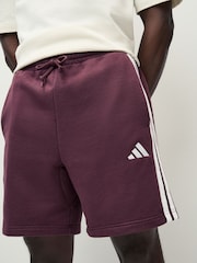 adidas Red Essential 3-Stripes French Terry Shorts - Image 4 of 5