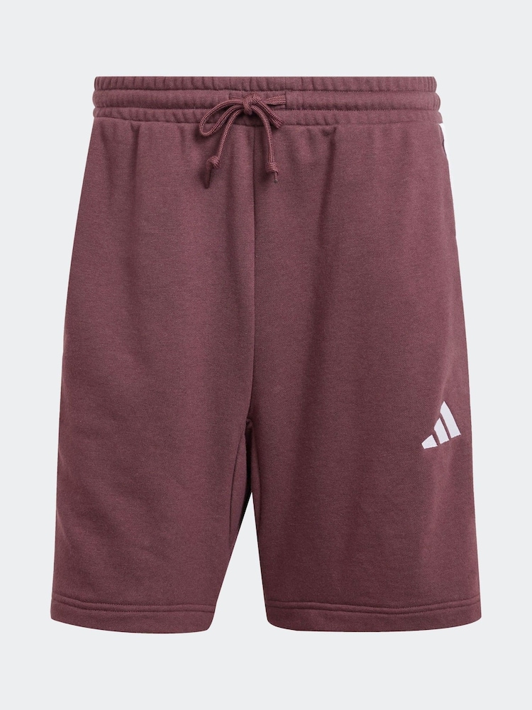 adidas Red Essential 3-Stripes French Terry Shorts - Image 5 of 5