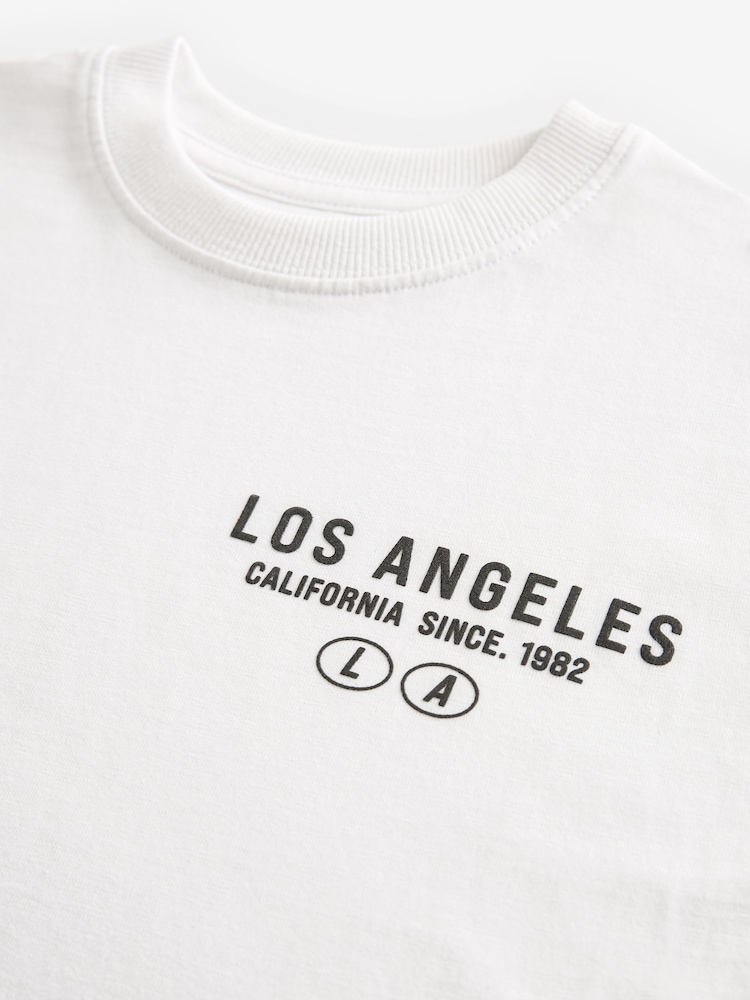 White LA Relaxed Fit 100% Cotton Short Sleeve T-Shirt (3-16yrs) - Image 3 of 3 White LA Relaxed Fit 100% Cotton Short Sleeve T-Shirt (3-16yrs) - Image 3 of 3