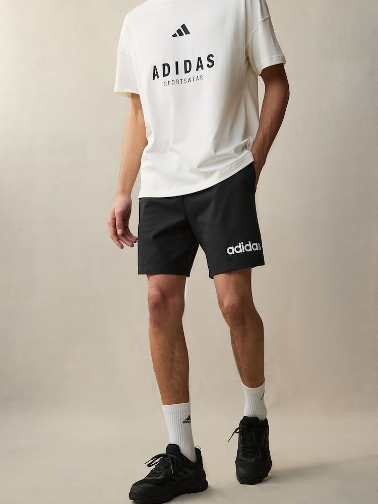 Черный - Шорты из джерси Adidas Essentials Linear Single - Image 1 of 5