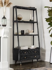 Black Lloyd Mango Wood Storage Ladder Shelf - Image 1 of 7