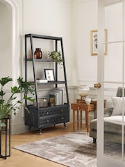 Black Lloyd Mango Wood Storage Ladder Shelf - Image 5 of 7