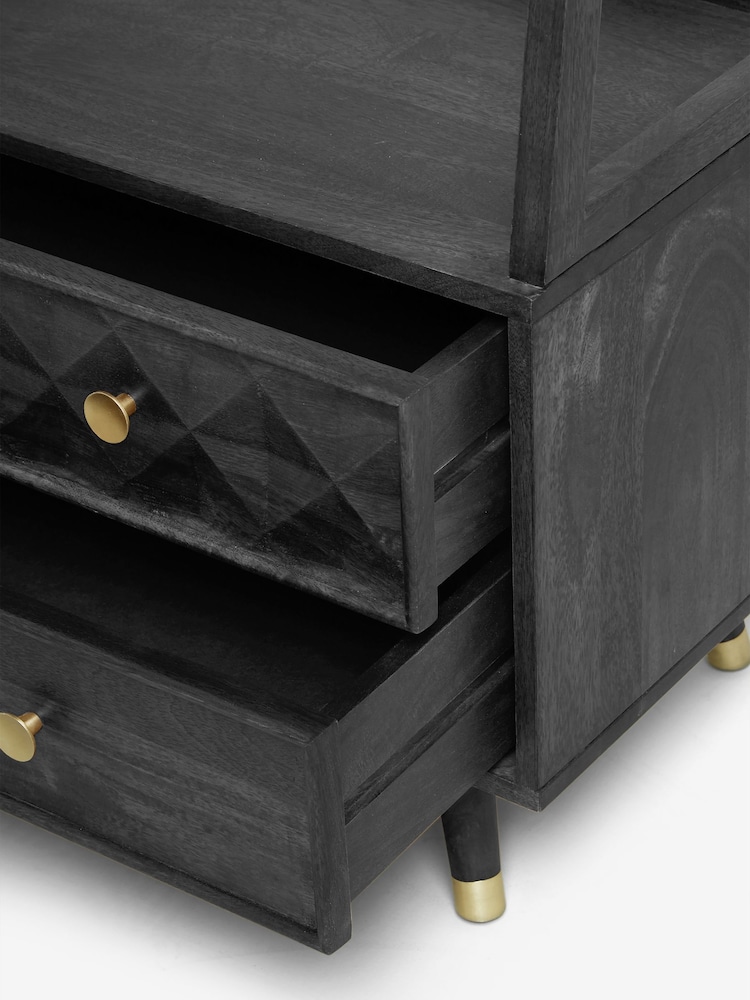 Black Lloyd Mango Wood Storage Ladder Shelf - Image 7 of 7