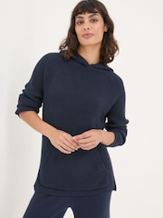 FatFace Knitted Blue Navy Lounge Hoodie - Image 1 of 6
