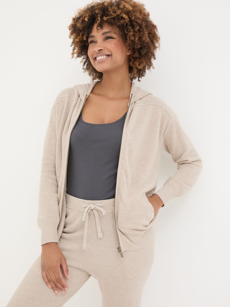 FatFace Oatmeal Lounge Zip Up Hoodie - Image 1 of 6 FatFace Oatmeal Lounge Zip Up Hoodie - Image 1 of 6