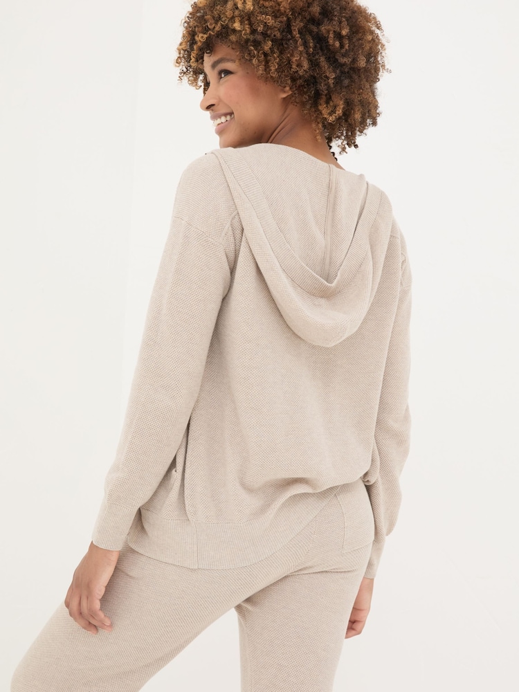 FatFace Oatmeal Lounge Zip Up Hoodie - Image 2 of 6 FatFace Oatmeal Lounge Zip Up Hoodie - Image 2 of 6
