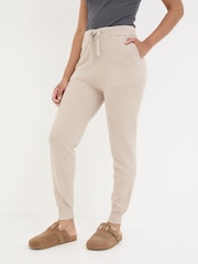 FatFace Oatmeal Lounge Cuffed Joggers - Image 1 of 6