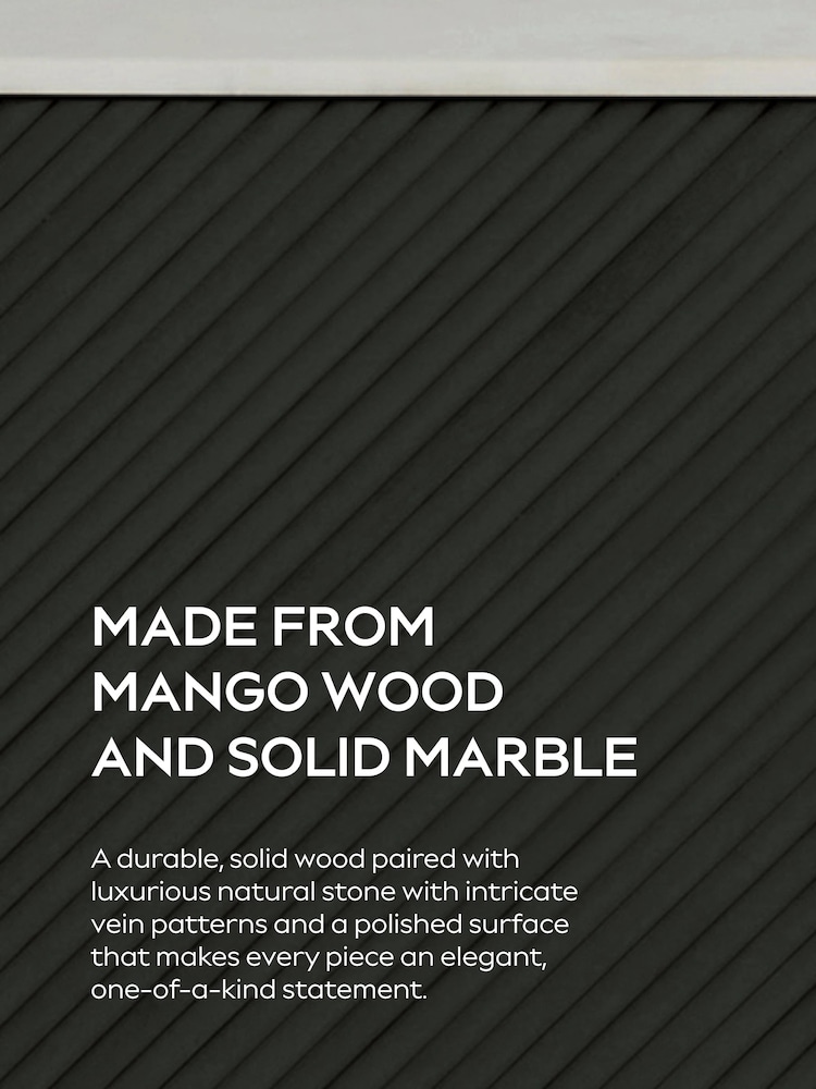 Black Valencia Marble Mango Wood Large Sideboard - Image 10 of 10 Black Valencia Marble Mango Wood Large Sideboard - Image 10 of 10