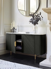 Black Valencia Marble Mango Wood Large Sideboard - Image 2 of 11