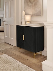 Black Valencia Marble Mango Wood Small Sideboard - Image 1 of 9