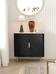 Black Valencia Marble Mango Wood Small Sideboard - Image 2 of 9