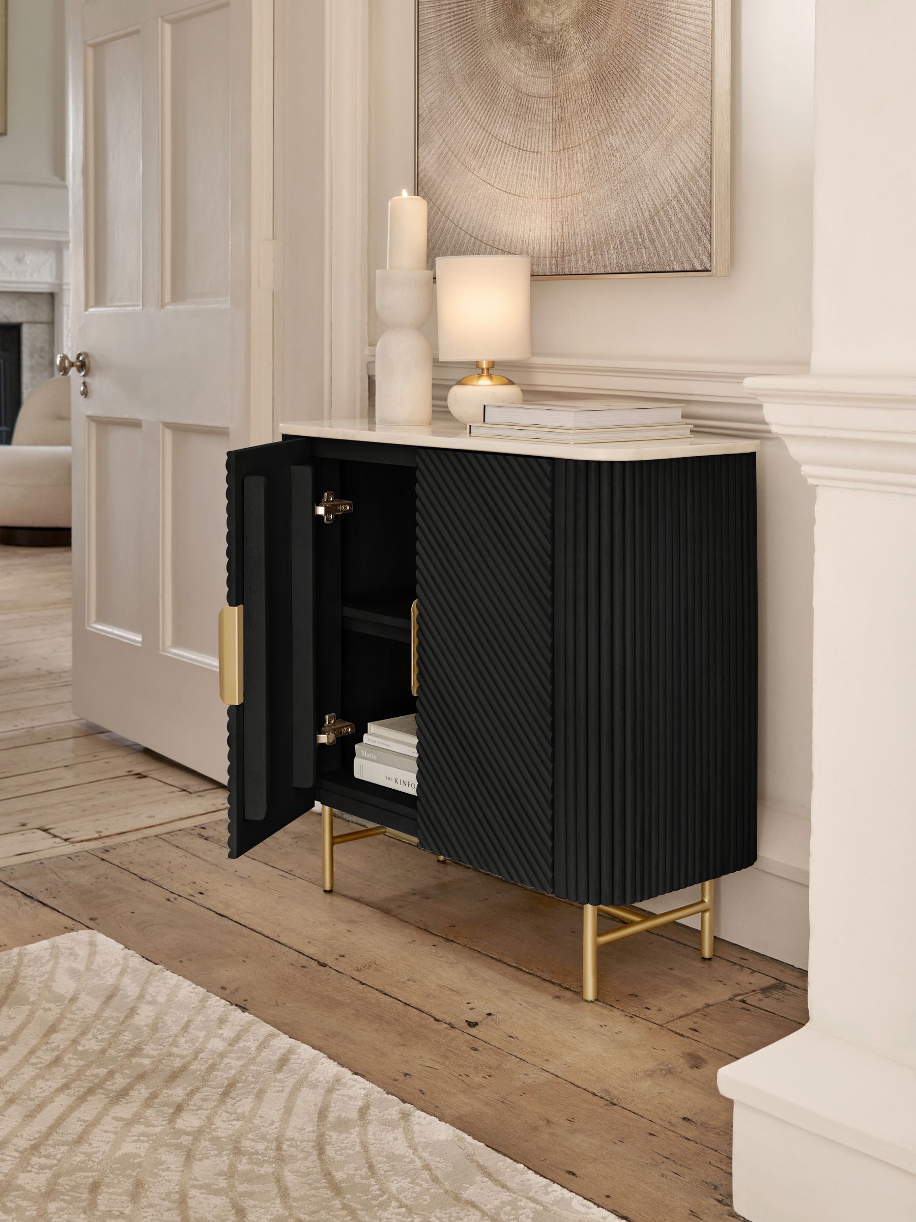 Buy Black Valencia Marble Mango Wood Small Sideboard from the Next UK online shop