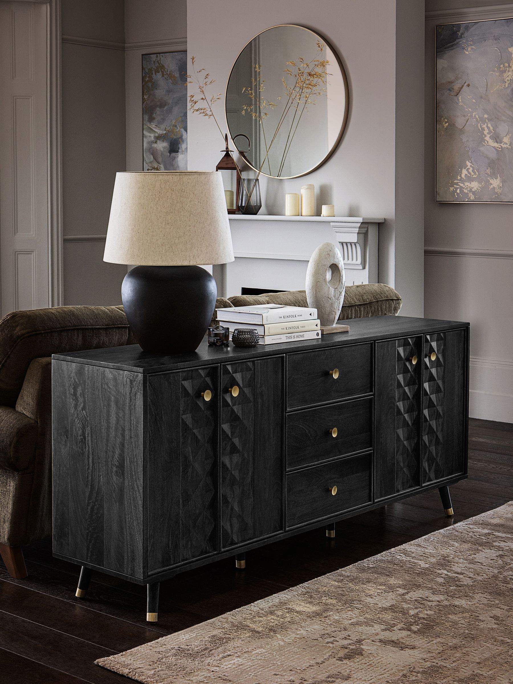 Black mango wood sideboard 2025