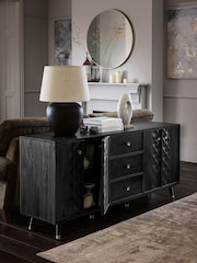 Black Lloyd Mango Wood Extra Large Sideboard - Image 2 of 11