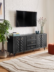 Black Lloyd Mango Wood Extra Large Sideboard - Image 3 of 11