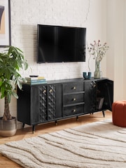 Black Lloyd Mango Wood Extra Large Sideboard - Image 4 of 11