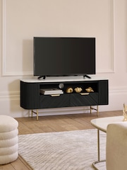 Black Valencia Mango Wood Up to 55 inch TV Unit - Image 1 of 7