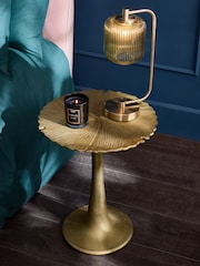 Gold Cast Metal Flower Side Table - Image 1 of 4