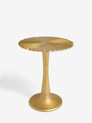Gold Cast Metal Flower Side Table - Image 3 of 4
