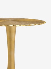 Gold Cast Metal Flower Side Table - Image 4 of 4