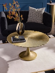 Gold Cast Metal Flower Coffee Table - Image 1 of 5