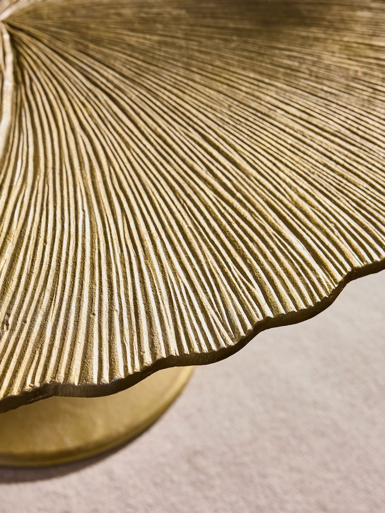 Gold Cast Metal Flower Coffee Table - Image 2 of 5