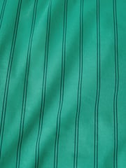 Green 100% Cotton Stripe Duvet Cover and Pillowcase Set - Image 4 of 4