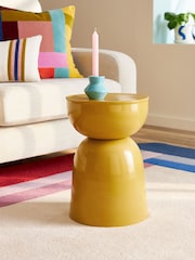 Yellow Loxley Metal Drum Side Table - Image 1 of 4