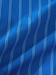 Blue 100% Cotton Stripe Duvet Cover and Pillowcase Set - Image 4 of 4