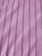 Pink 100% Cotton Stripe Duvet Cover and Pillowcase Set - Image 4 of 4