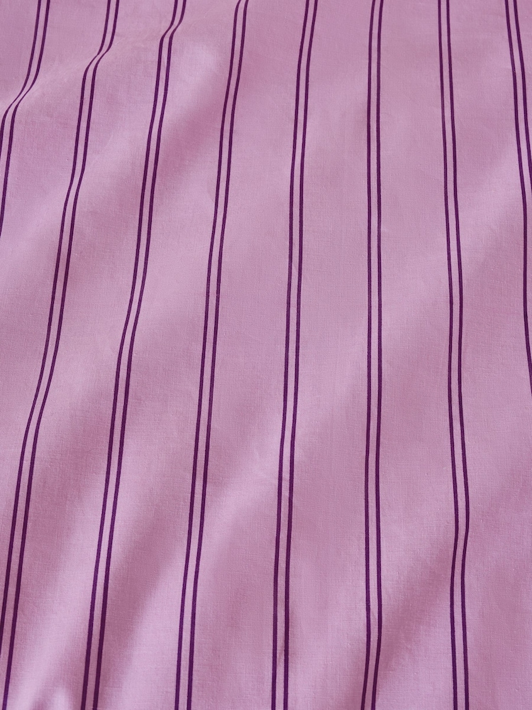 Pink 100% Cotton Stripe Duvet Cover and Pillowcase Set - Image 4 of 4
