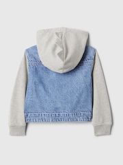 Gap Blue Dinosaur Varsity Denim Hoodie Jacket (6mths-5yrs) - Image 5 of 5