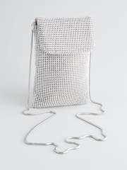 Silver Tone Sparkle Cross-Body Phone Bag - Image 5 of 10