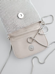 Silver Tone Sparkle Cross-Body Phone Bag - Image 7 of 10