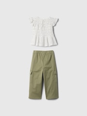 Gap White Top and Cargo Trousers Outfit Set (6mths-5mths) - Image 2 of 3