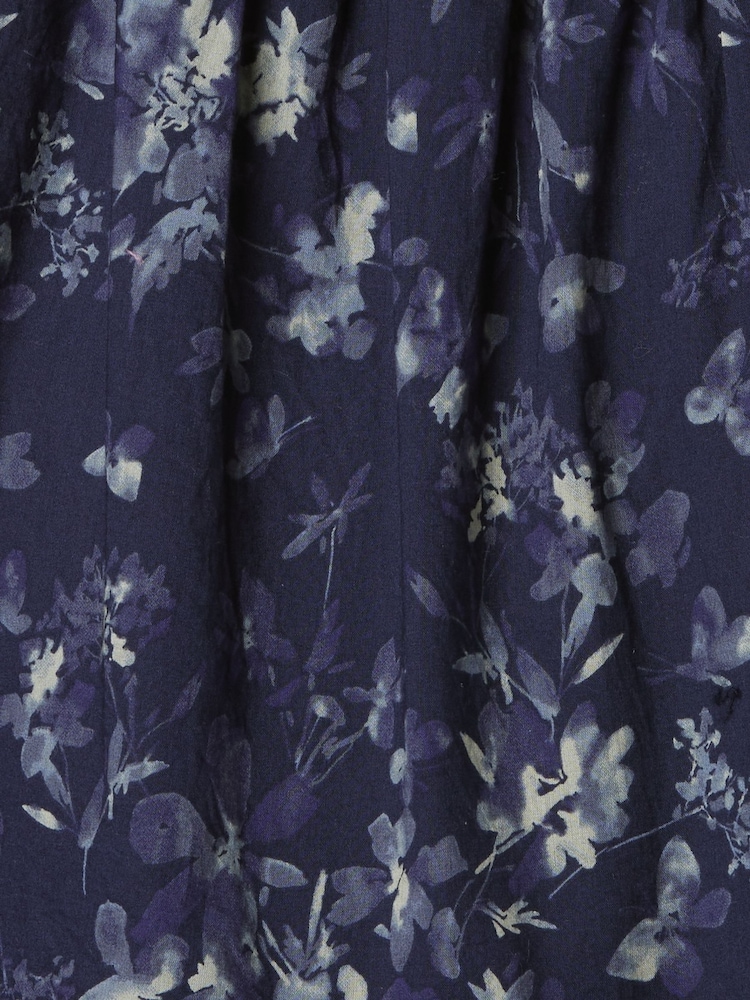 Gap Blue Floral Smocked Square Neck Tiered Dress (6mths-5yrs) - Image 3 of 3