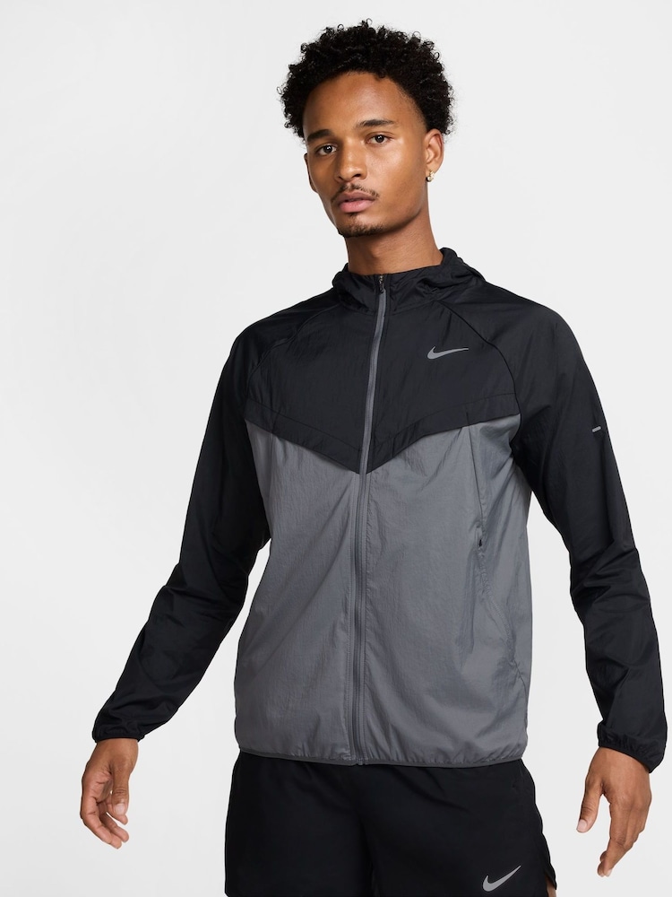 Negro/gris - Nike Dri-FIT Stride Woven Running Jacket - Imagen 1 de 12