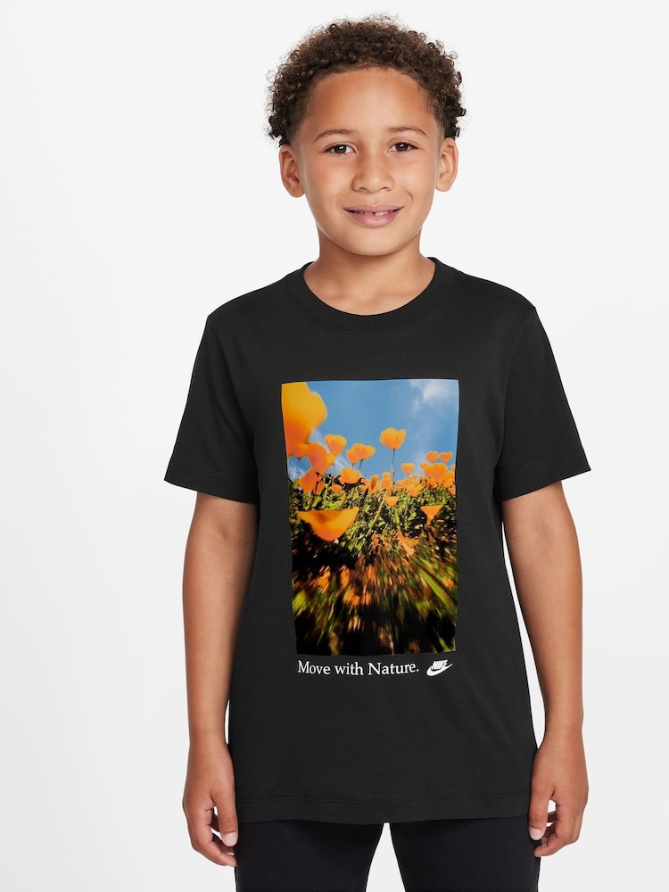 Nike Black Sportswear 100% Cotton T-Shirt - Image 1 of 3