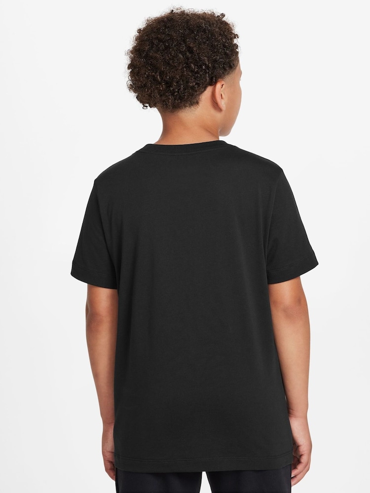 Nike Black Sportswear 100% Cotton T-Shirt - Image 2 of 3 Nike Black Sportswear 100% Cotton T-Shirt - Image 2 of 3
