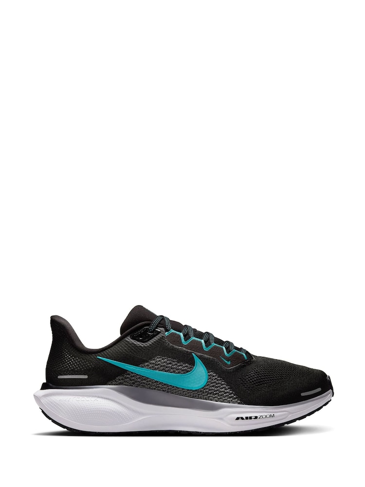 Nike Black/Teal Pegasus 41 Road Running Trainers - Image 1 of 11